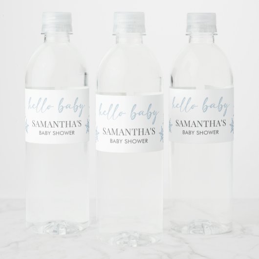 Hallo Baby Shower Waterfles Etiket (Flessen)