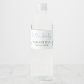Hallo Baby Shower Waterfles Etiket (Voorkant)