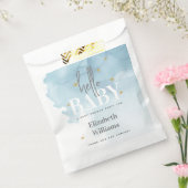 Hallo Baby shower Wolken en sterren Bedankzakje (Gezegeld)