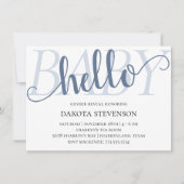 Hallo Baby Simple Slate | Dusty Blue Script Shower Kaart (Voorkant)