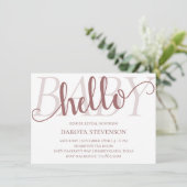 Hallo Baby Simple Taupe | Desert Roos Mauve Script Kaart (Staand voorkant)