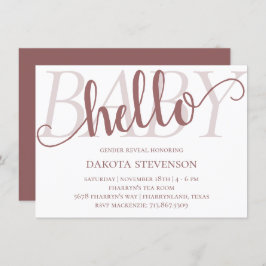 Hallo Baby Simple Taupe | Desert Roos Mauve Script Kaart