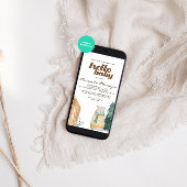 Hallo Baby Snow Beer Waterverf Baby shower Kaart