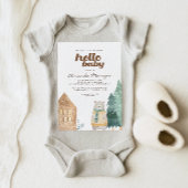 Hallo Baby Snow Beer Waterverf Baby shower Kaart