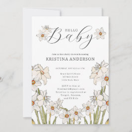 Hallo Baby Spring Flowers Baby shower Kaart
