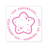 Hallo Baby Star Aangepast Retouradres Zelfinktende Stempel (Design)