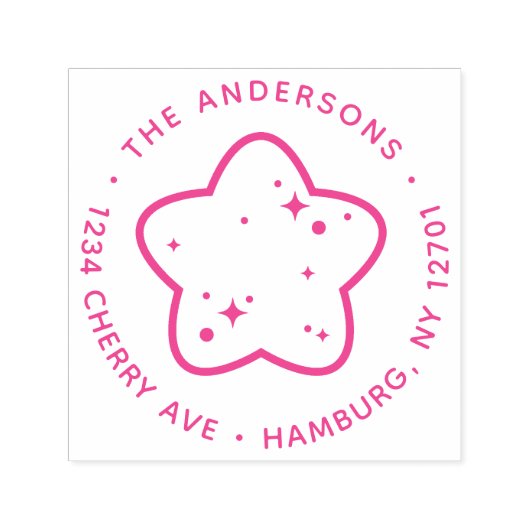 Hallo Baby Star Aangepast Retouradres Zelfinktende Stempel (Design)