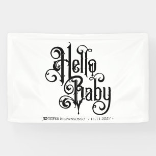 Hallo Baby Stijlvol Gotisch Sierstuk Spandoek