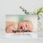 Hallo Baby Stijlvolle retro Aankondiging (Staand voorkant)