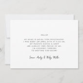 Hallo Baby Stijlvolle retro Aankondiging (Achterkant)