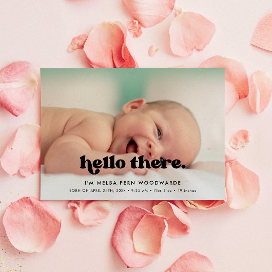 Hallo Baby Stijlvolle retro Aankondiging
