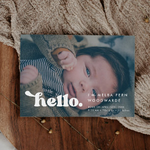 Hallo Baby Stijlvolle retro Aankondiging