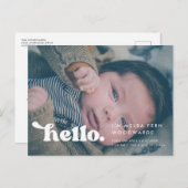 Hallo Baby Stijlvolle retro Briefkaart (Voorkant / Achterkant)