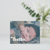 Hallo Baby Stijlvolle retro Briefkaart (Staand voorkant)