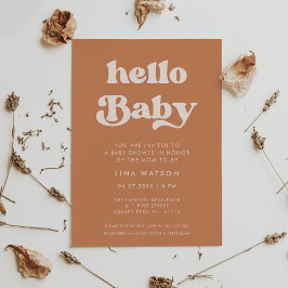 Hallo Baby Stijlvolle retro bruine suiker Kaart