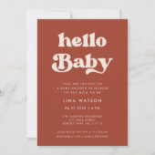 Hallo Baby Stijlvolle retro Terracotta Kaart (Voorkant)