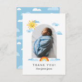 hallo Baby Sun Clouds Rainbow Foto bedankt (Voorkant / Achterkant)