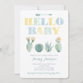 hallo Baby Team Green Genderless Cacti Baby shower Kaart (Voorkant)
