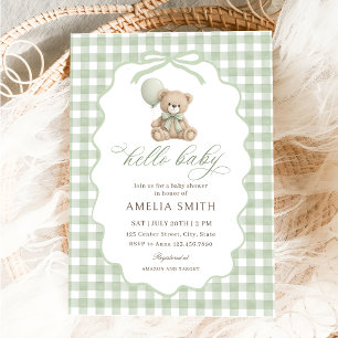 Hallo Baby Teddybeer Baby Shower Groen Kaart