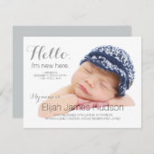 hallo Baby ter kondiging van geboorte Aankondiging (Voorkant / Achterkant)