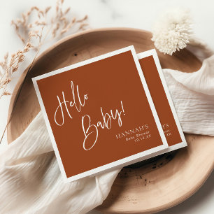 Hallo Baby Terracotta Bohemian Baby shower Servet