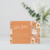 Hallo Baby Terracotta Boho Floral Briefkaart (Staand voorkant)