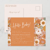 Hallo Baby Terracotta Boho Floral Briefkaart (Voorkant / Achterkant)