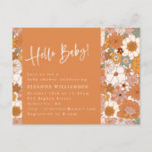 Hallo Baby Terracotta Boho Floral Briefkaart (Voorkant)