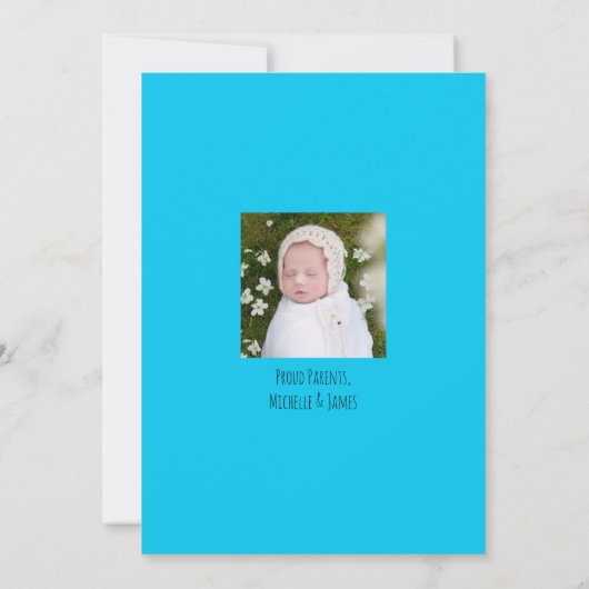 Hallo Baby Typografie Collage Modern Aankondiging (Achterkant)