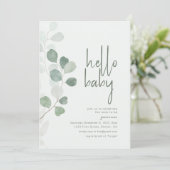 Hallo Baby Uitnodiging Baby shower (Staand voorkant)