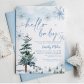 hallo Baby uitnodiging, winterblauw baby shower Kaart