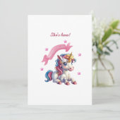 hallo "Baby Unicorn" Ontwerp Geboorte Aankondiging (Staand voorkant)