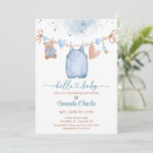 Hallo Baby Valentijnsdag Blue Boy baby shower Kaart (Staand voorkant)