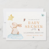 Hallo Baby | Waterverf Bunny Invitation Save The Date (Voorkant)