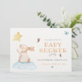 Hallo Baby | Waterverf Bunny Invitation Save The Date (Staand voorkant)