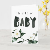 hallo Baby Waterverf Floral Kaart (Gele Bloem)