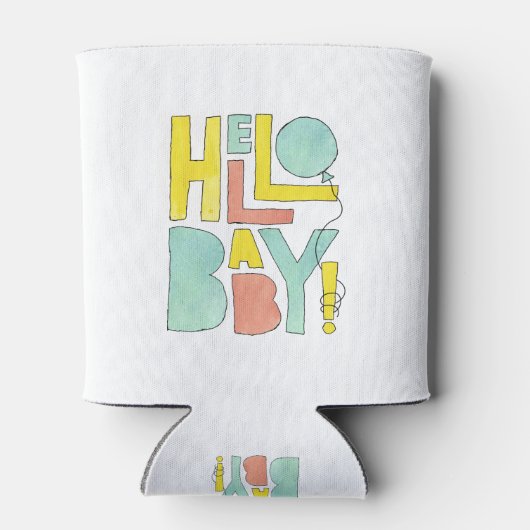 Hallo Baby Welkom bij Pasgeboren Nieuwe Baby Geboo Blikjeskoeler (Achterkant)