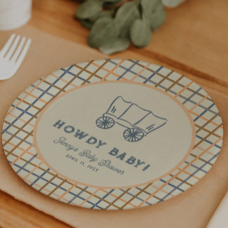 Hallo Baby Western Cowboy Baby Shower Papieren Bordje