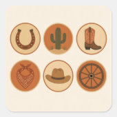Hallo Baby Western Sticker Vel — Hoefijzer, Cactus (Voorkant)