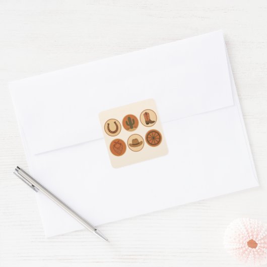 Hallo Baby Western Sticker Vel — Hoefijzer, Cactus (Envelop)