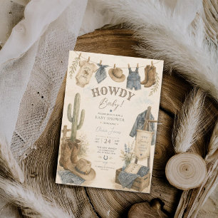 Hallo baby western woestijn baby shower kaart