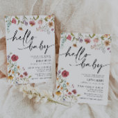 hallo Baby Wildbloem Thema Baby shower Uitnodiging
