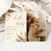 Hallo Baby Wildflower Baby shower Foto Kaart