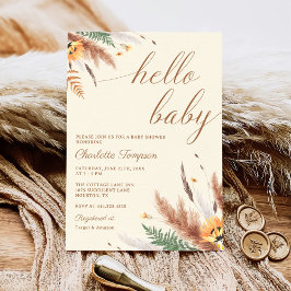 Hallo Baby Wildflower Baby shower Kaart