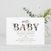 hallo Baby Wildflower Girl Baby shower Kaart (Staand voorkant)