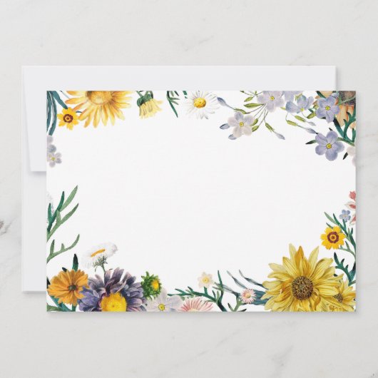 hallo Baby Wildflower Girl Baby shower Kaart (Achterkant)