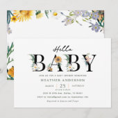hallo Baby Wildflower Girl Baby shower Kaart (Voorkant / Achterkant)