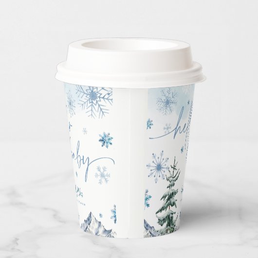 Hallo Baby Winter Wonderland Papieren Bekers (Rechts)