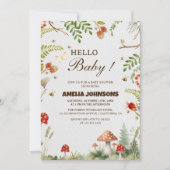 Hallo baby winter woodland Mushroom baby shower Kaart (Voorkant)