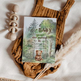 Hallo Baby Woodland Beer Baby shower Kaart